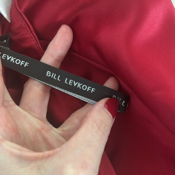 Bill Levkoff floor length red satin skirt 4 cocktail formal - Picture 4 of 6